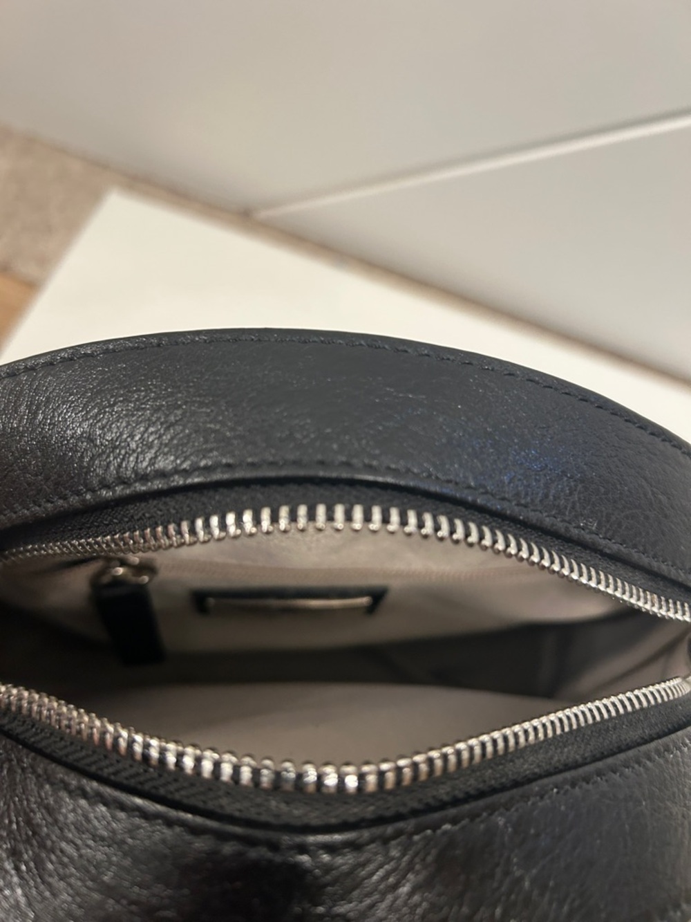 Valentina Black Round Crossbody with Chain Strap - Picture 3 of 7